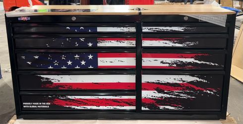 CRAFTSMAN 63-in 9 -Drawers Rolling Black Butcher block Work Bench Scratches