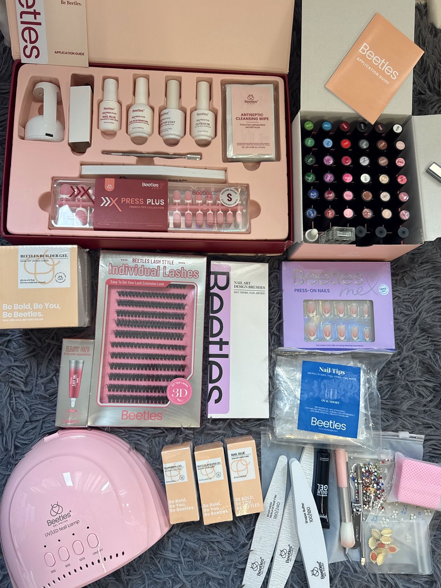 Beetles Ultimate Nail Kit Bundle โ UV Lamp + 45+ Gel Colors + Press-On Nails + Extras