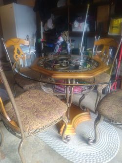 Beautiful cast iron glass table