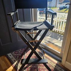 Director's Chair ,Black Frame/Black Canvas,30" - Bar Height