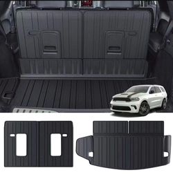 Cargo Mat Backrest Mat Floor Mats for Dodge Durango2016-2024 2025 Accessories Captain Chairs, All-Weather TPE Trunk Mat Cargo Liner Protector for Do