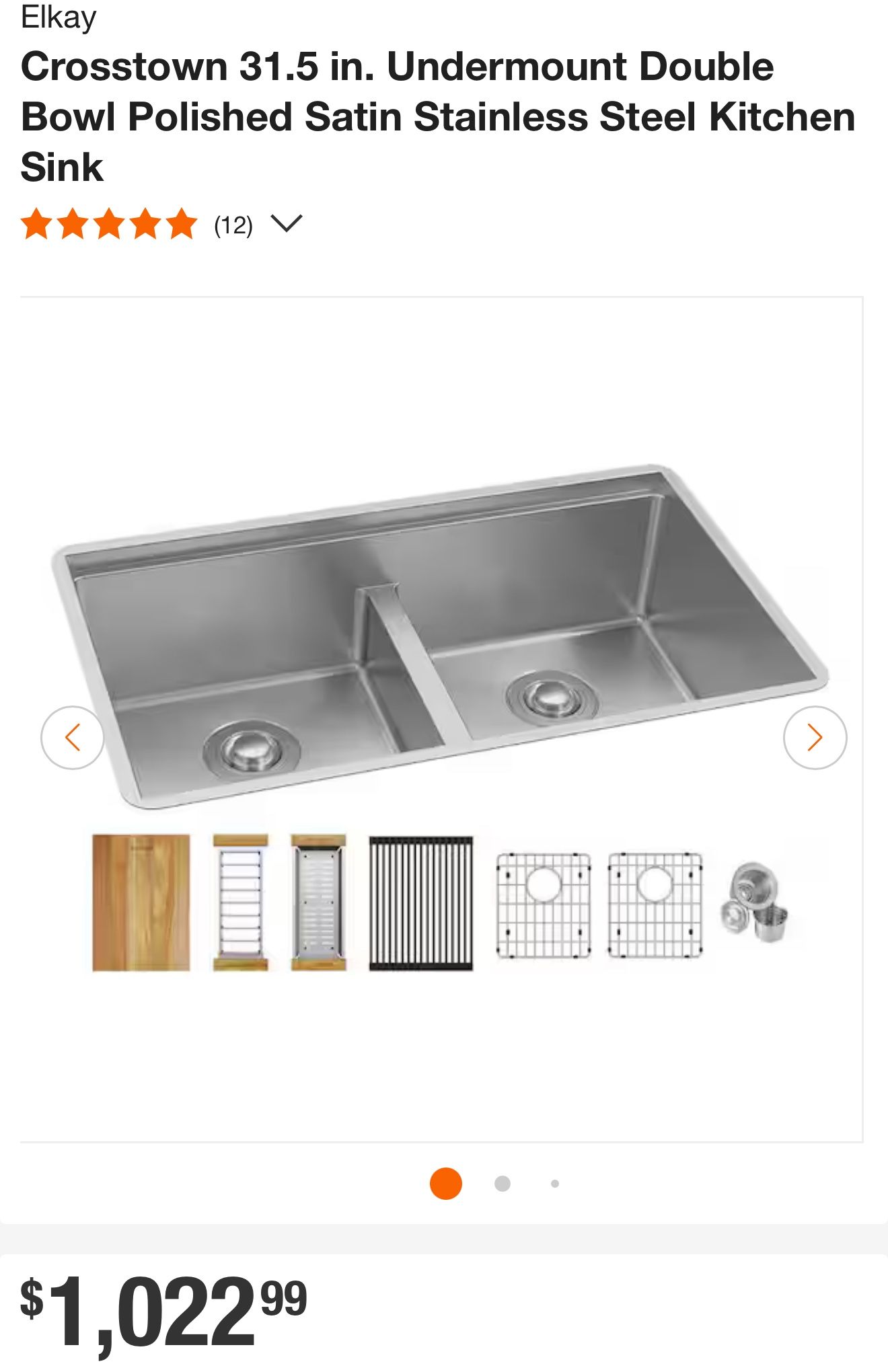 ELKAY Crosstown 31.5 in. Undermount Double Bowl Polished Satin Stainless Steel Kitchen Sink