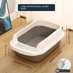 1pc Brand New Large Semi-closed Cat Litter Box 