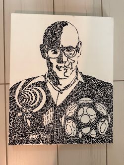 Original Black & White Pop Art Portrait – Contemporary Street Art Canvas