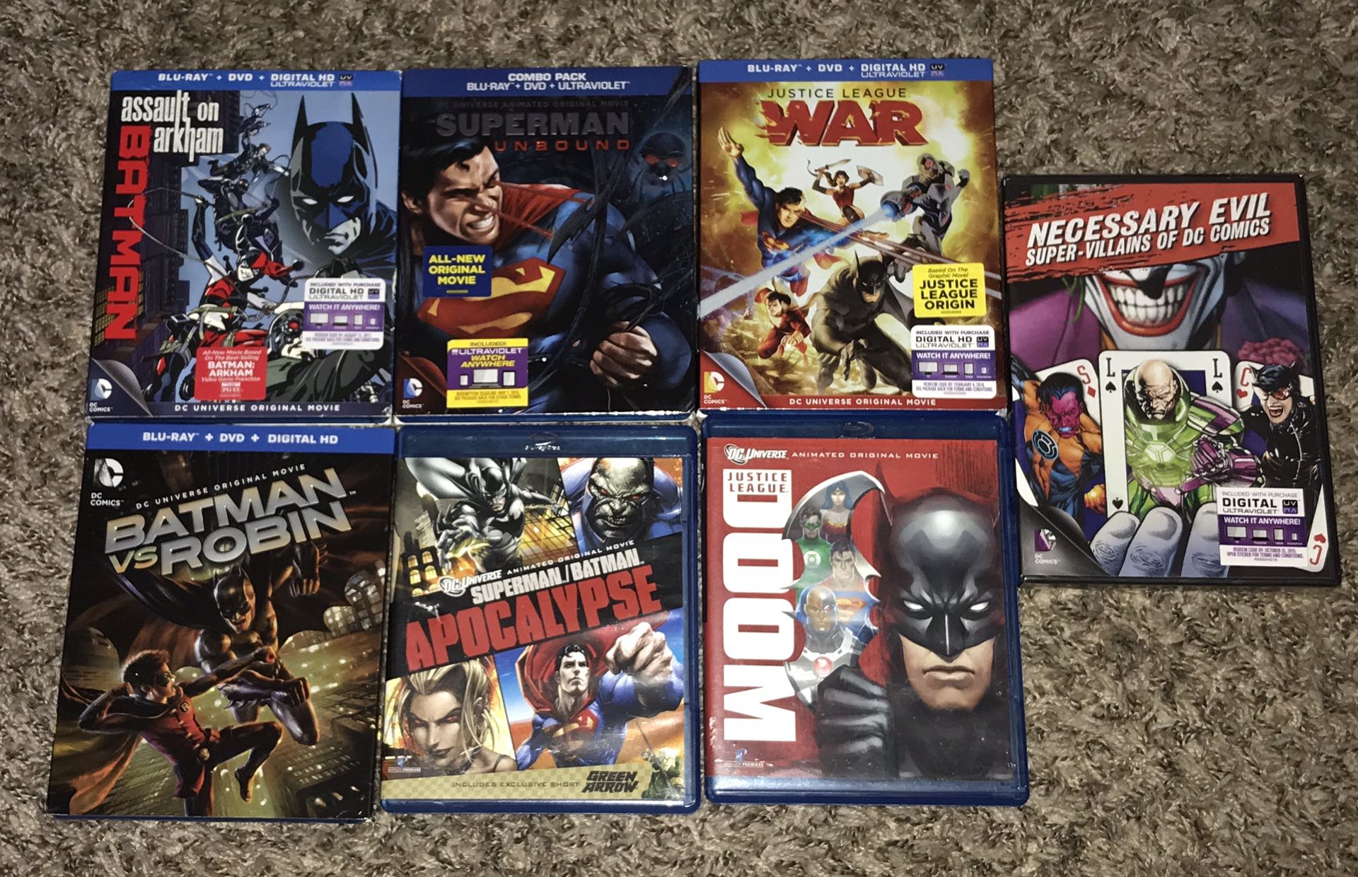 DC animated blu-ray movies