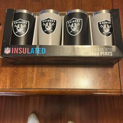 Raiders Stainless Steel Pint Cups