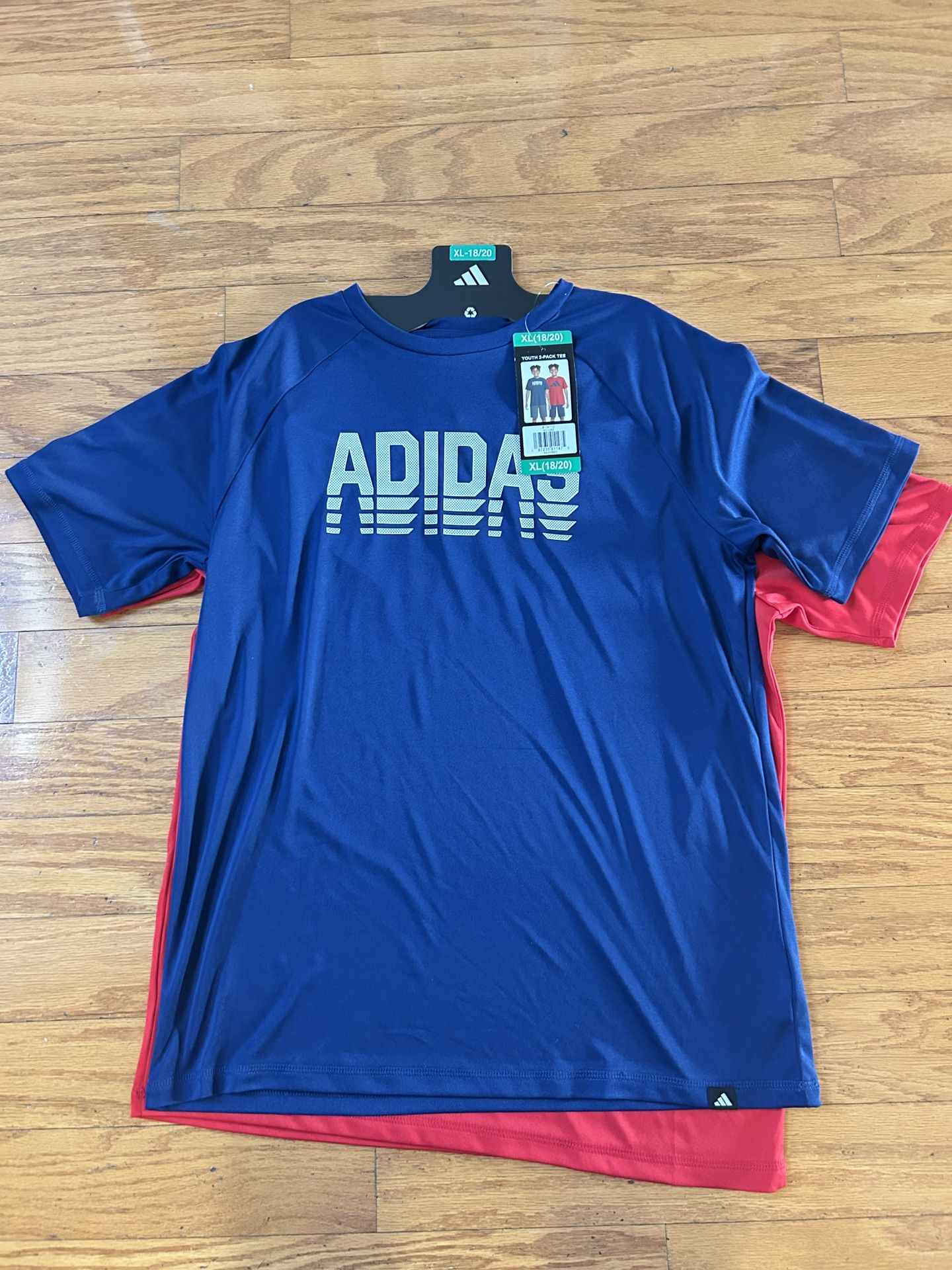 NWT Adidas boys athletic Tee 2 pack Size XL 18/20