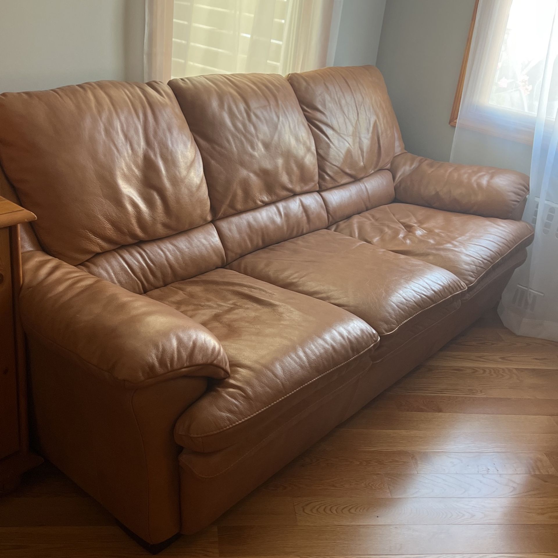 Natuzzi Collection Leather Couch And Chair