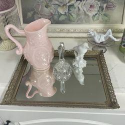 Vintage Hollywood Regency Mirrored Vanities Tray Or Frame