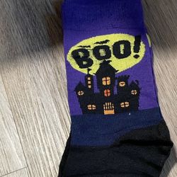 Adult Boo Haunted House Halloween Socks 