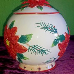 Poinsettia Cookie Jar 