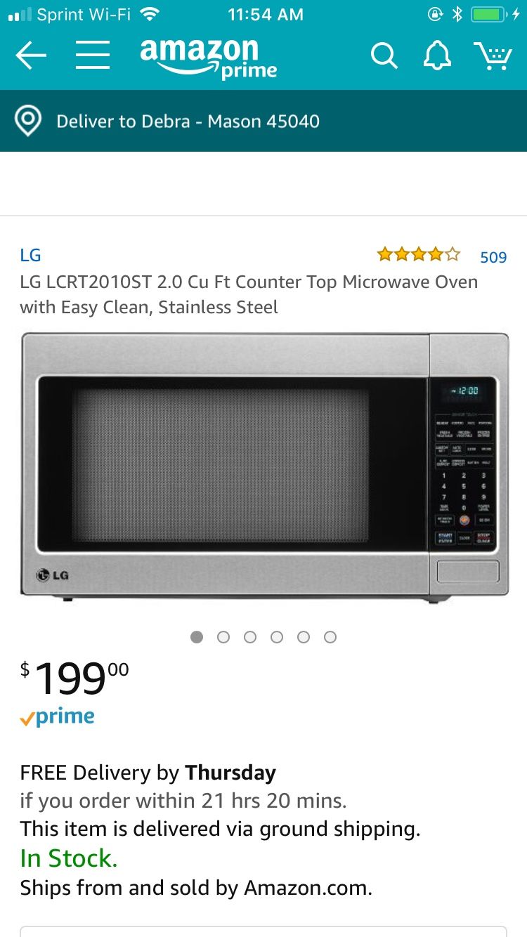 New In Box! LG LCRT2010ST 2.0 CU FT COUNTER TOP MICROWAVE OVEN WITH EASY CLEAN, STAINLESS STEEL