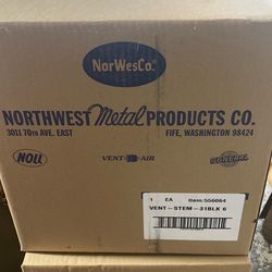 6 Metal roof vents from NorWesco Black with stem 6” and 4”
