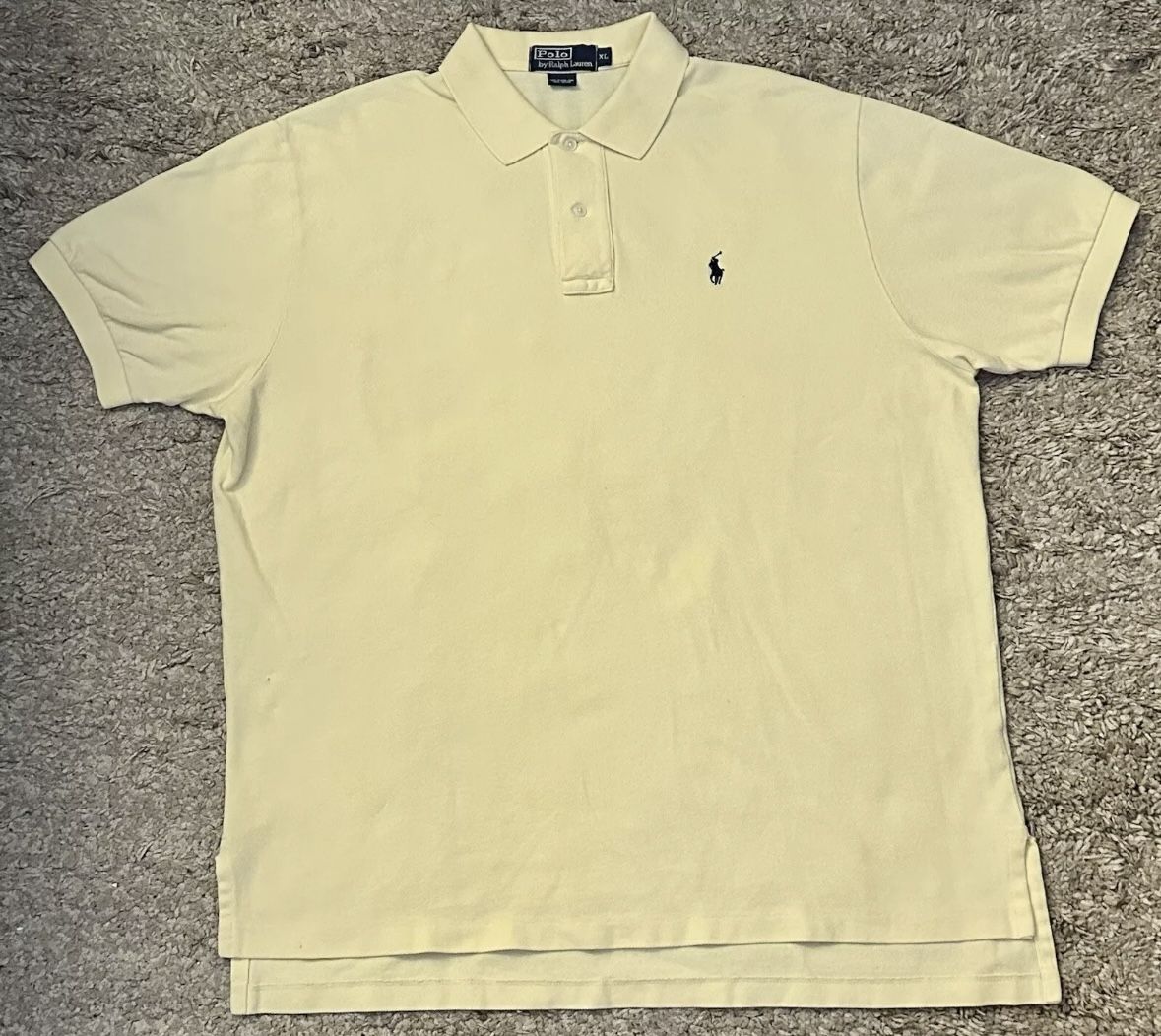 Polo Ralph Lauren Men’s XL Yellow Golf Short Sleeve Button Shirt Hong Kong