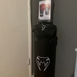 Punching Bag With Gloves 