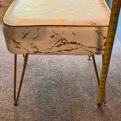 Marble Look Cushioned Vanity Stool