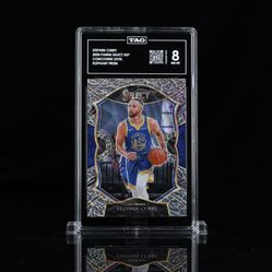 2020 PANINI SELECT ELEPHANT PRIZM SSP #57 STEPHEN CURRY TAG 8 WARRIORS