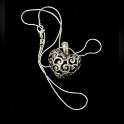 Elegant Sterling Silver Heart Pendant Necklace