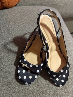 Polka dot kitten heels