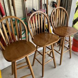 Three Swivel Barstools