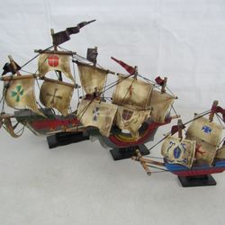 Christopher Columbus Wooden Model Replica Ships Pinta Nina Santa Maria

