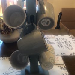 Rustic Coffee Mugs Tree Holder   It Takes 6 Mugs 