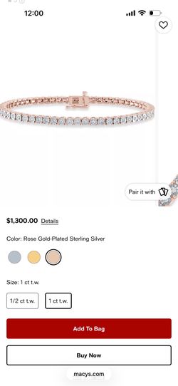 Rose gold tennis bracelet with lab diamonds