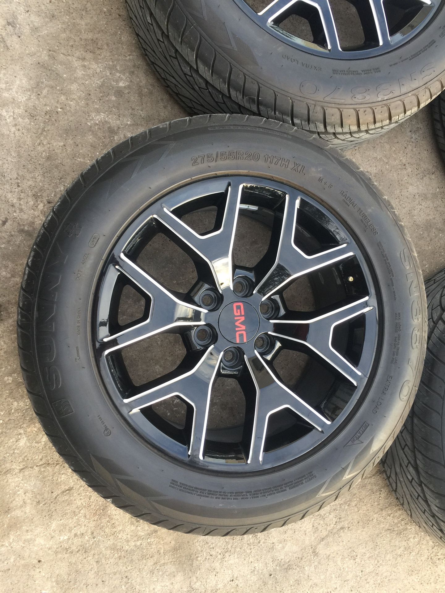 20” Chevy / GMC black rims and Tires ! 6 Lug milled Wheels will fit Chevrolet Silverado Tahoe Avalanche GMC Sierra Yukon suburban Denali Cadillac Esc