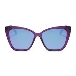 Diff designer Eyewear cat eye Purple Reflective Sunglasses