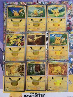Pikachu Pokemon Cards 30th
