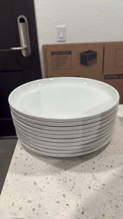 10 crate and barrel dinner plates worth