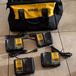 DeWalt chargers and bag
