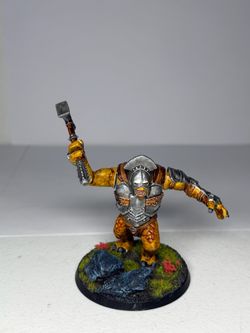 Painted Armored Ogre Troll Gladiator Fantasy Miniature 28mm 32mm Scenic Base
