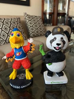 San Diego Padres Chicken & Zoo Panda Bobblehead Set