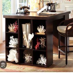 Pottery barn, project table, brown wood