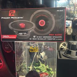 8” two way mid range speaker with built-in bullet tweezers