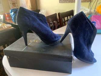 Navy Blue Suede Booty