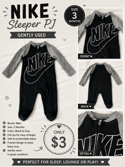 BABY BOY NIKE SLEEPER PJ SIZE 3 MONTHS
