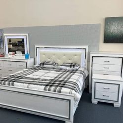 ALLURA WHITE LED PANEL BEDROOM SET
