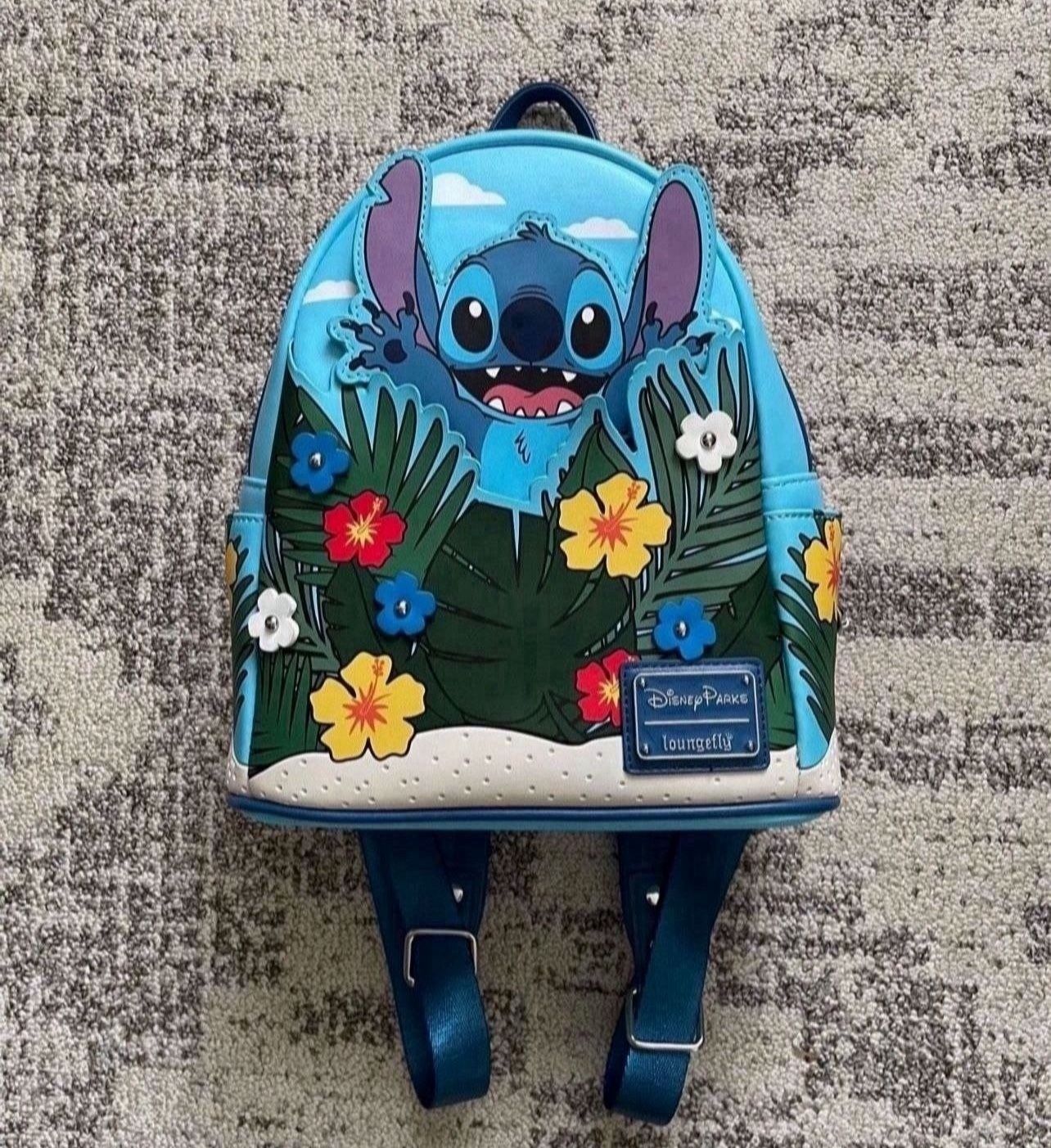 Disney Parks Stitch Hide-And-Seek Loungefly Mini Backpack in excellent condition   