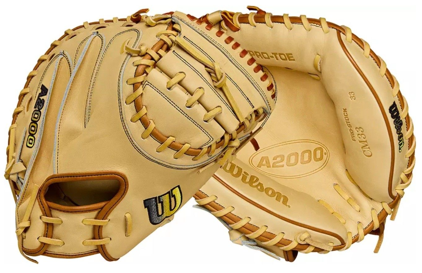 Brand New Wilson A2000 CM33 Pro Stock Blonde Tan Baseball Catchers Glove Mitt Glove Size 33"