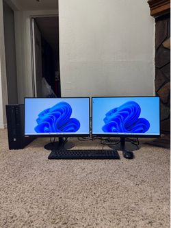 HP EliteDesk Desktop Computer Systems with Dual Monitors