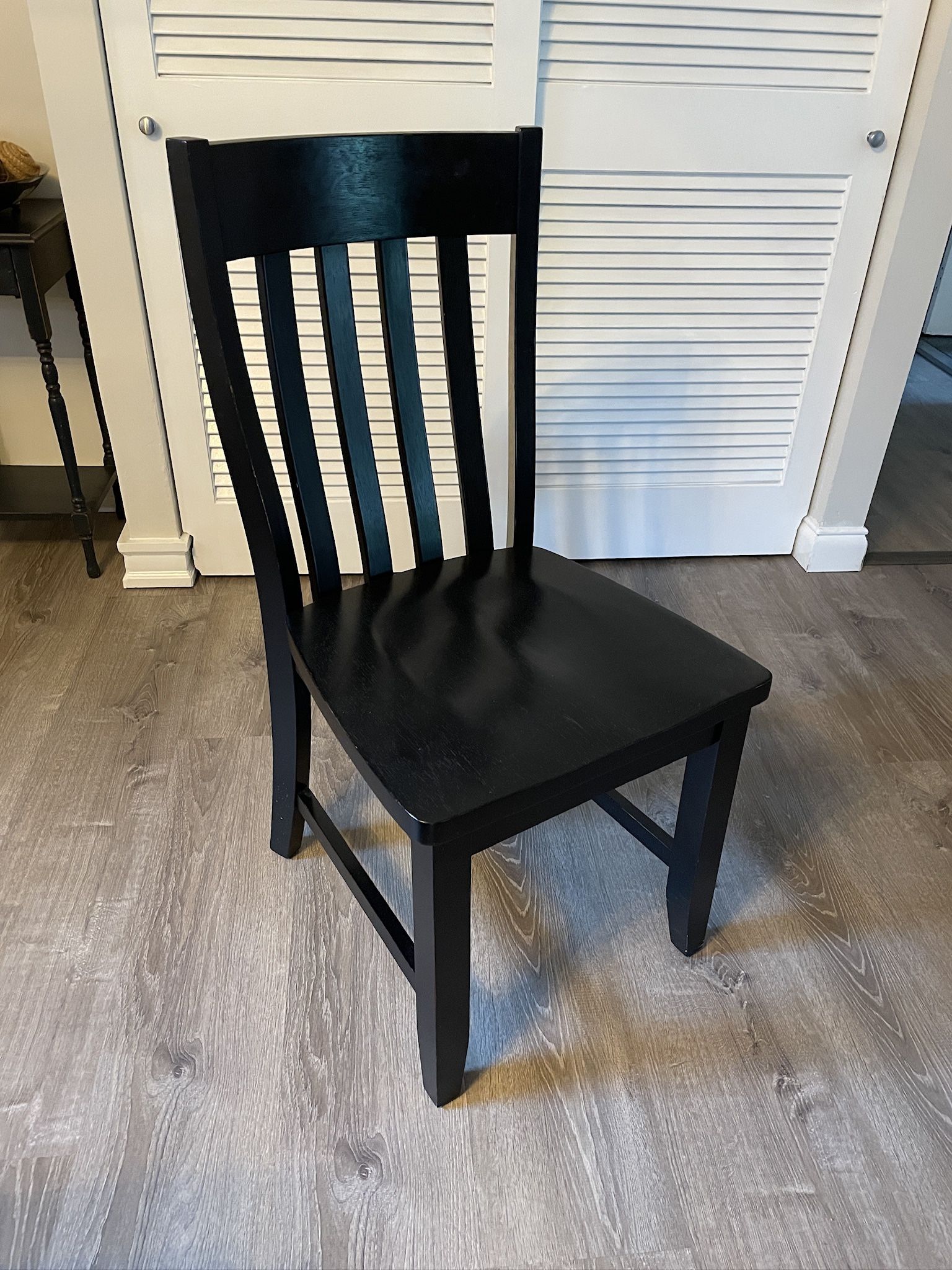Solid Wood Black Chairs (4)