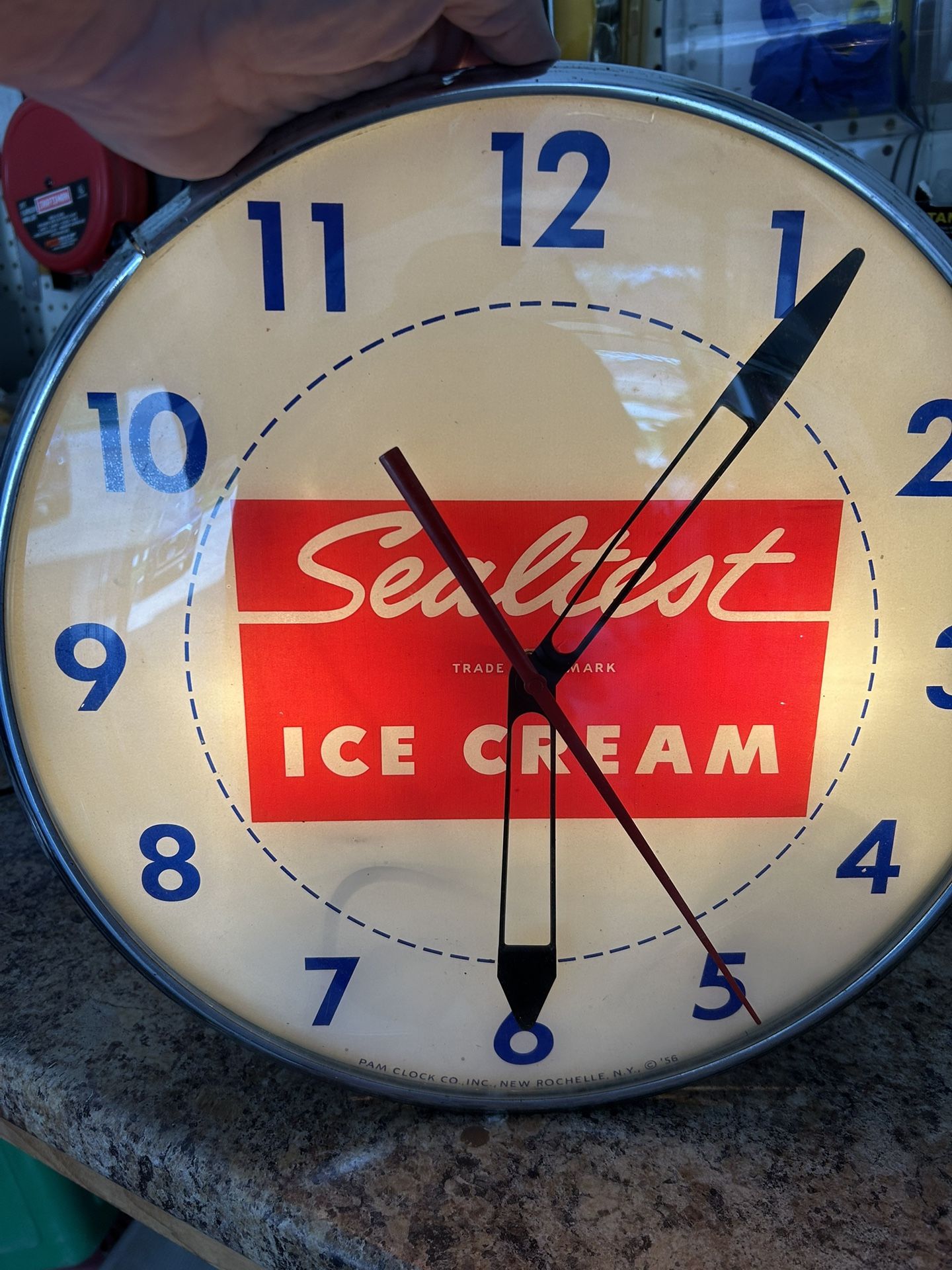 Vintage 1956 Sealtest Ice Cream Pam Clock