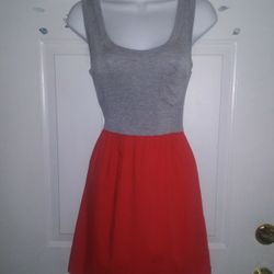 Grey/Red Dress Fits S/M