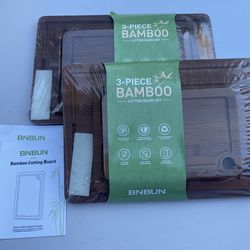 Bamboo Cutting Boards Set of 3-Pieces for Kitchen (BRAND NEW)