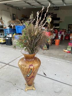 Jarrón Decorativo Floral Para Sala Oh Oficina Elegante 