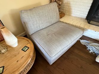 2 grey IKEA comfy chairs