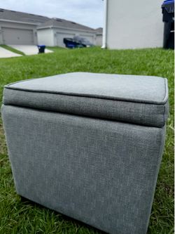 Selling Gray Square Storage Ottoman / Bench
