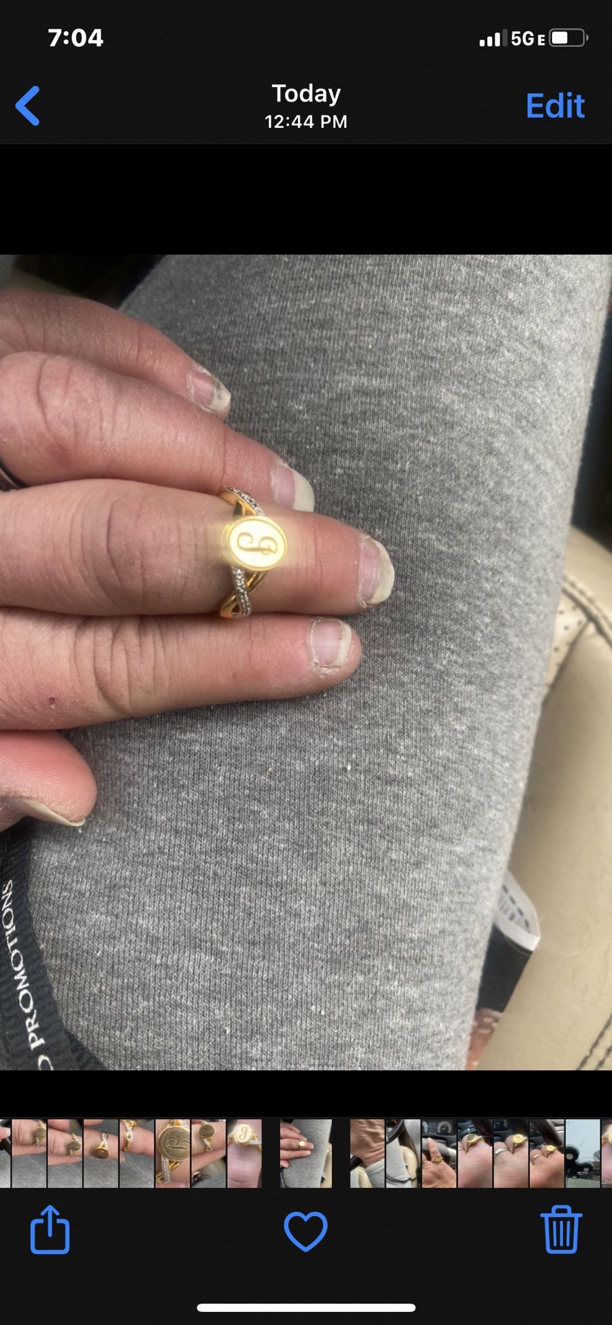 Engraved Initial Ring